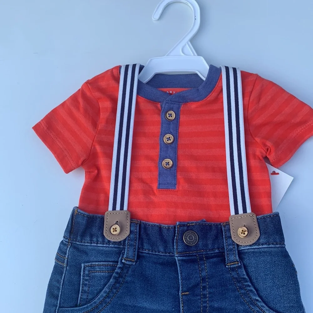 💰Cat & Jack 2 Piece Outfit with Suspenders